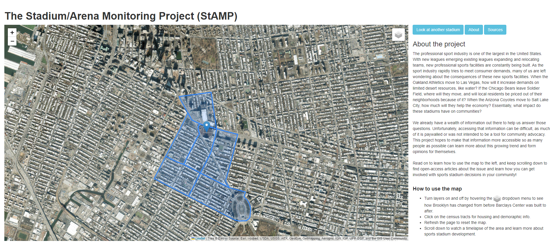 Screenshot the Stadium/Arena Monitoring Project map width=